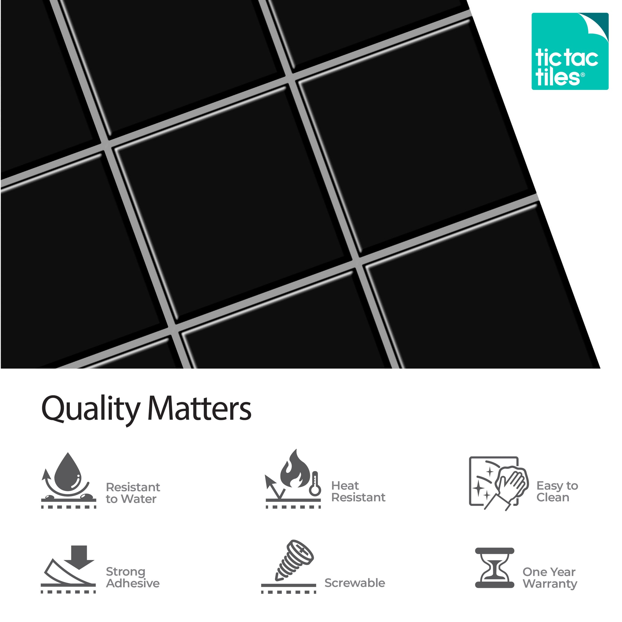 ✨NEW✨ Thicker Marmo Black Tile