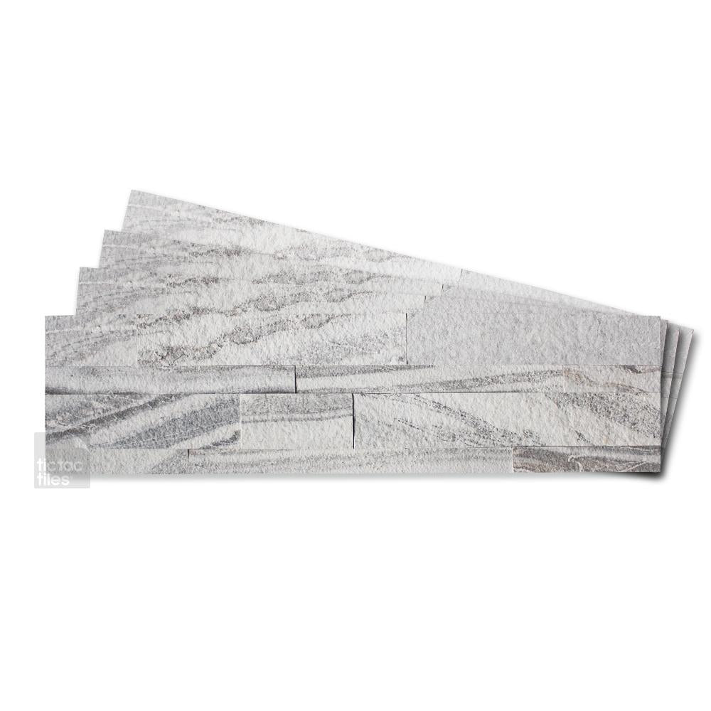 Tic Tac Tiles Stone Tile Peel and Stick Backsplash - Natural Light Gray Sand Stone 4 sheets & 12 sheets