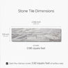 Dimension / Size Spec of Tic Tac Tiles Gray Sand Stone Tile Peel and Stick Backsplash 23.62" x 5.9" that covers 0.98 square feet