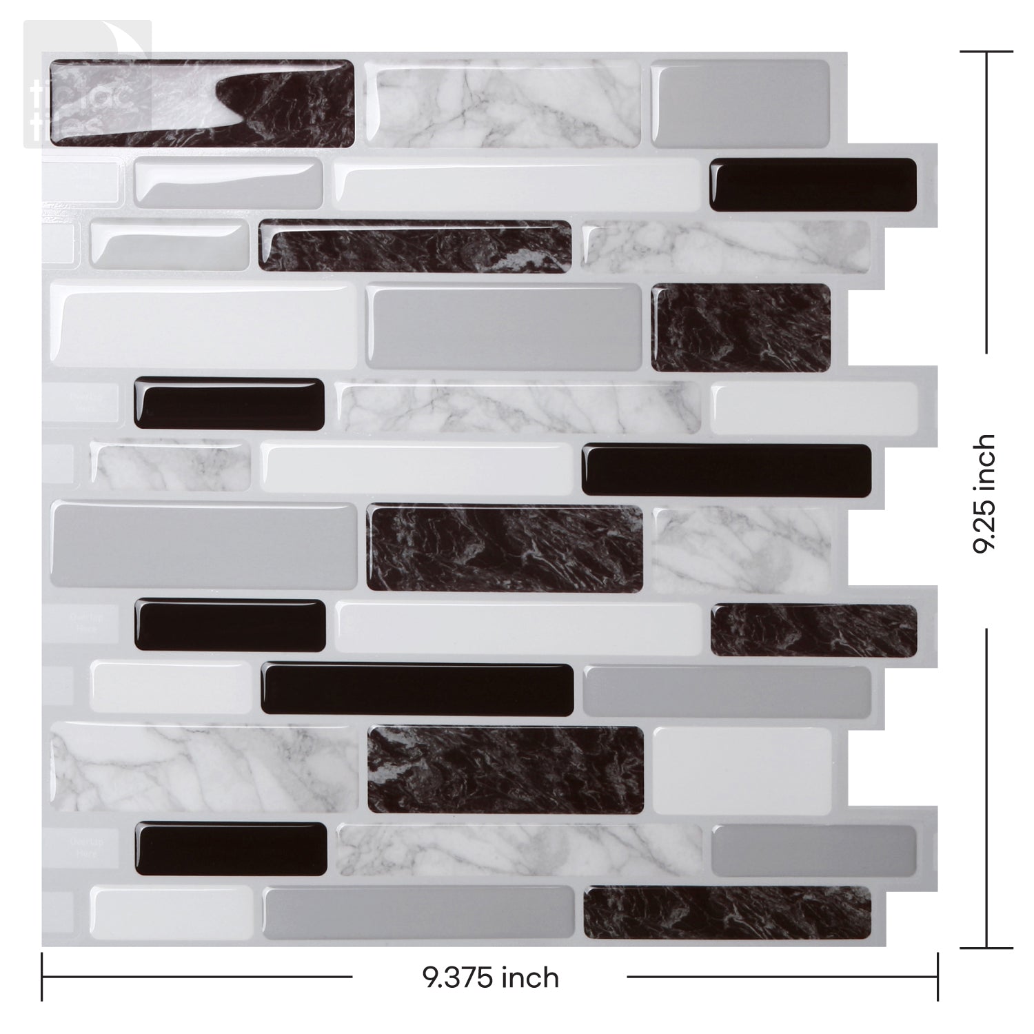 Polito Black & White 3D Peel and Stick Backsplash – Tic Tac Tiles