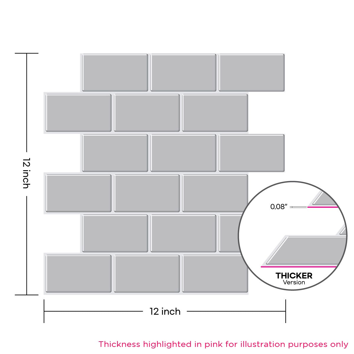 Thicker Subway Ash Gray Tile