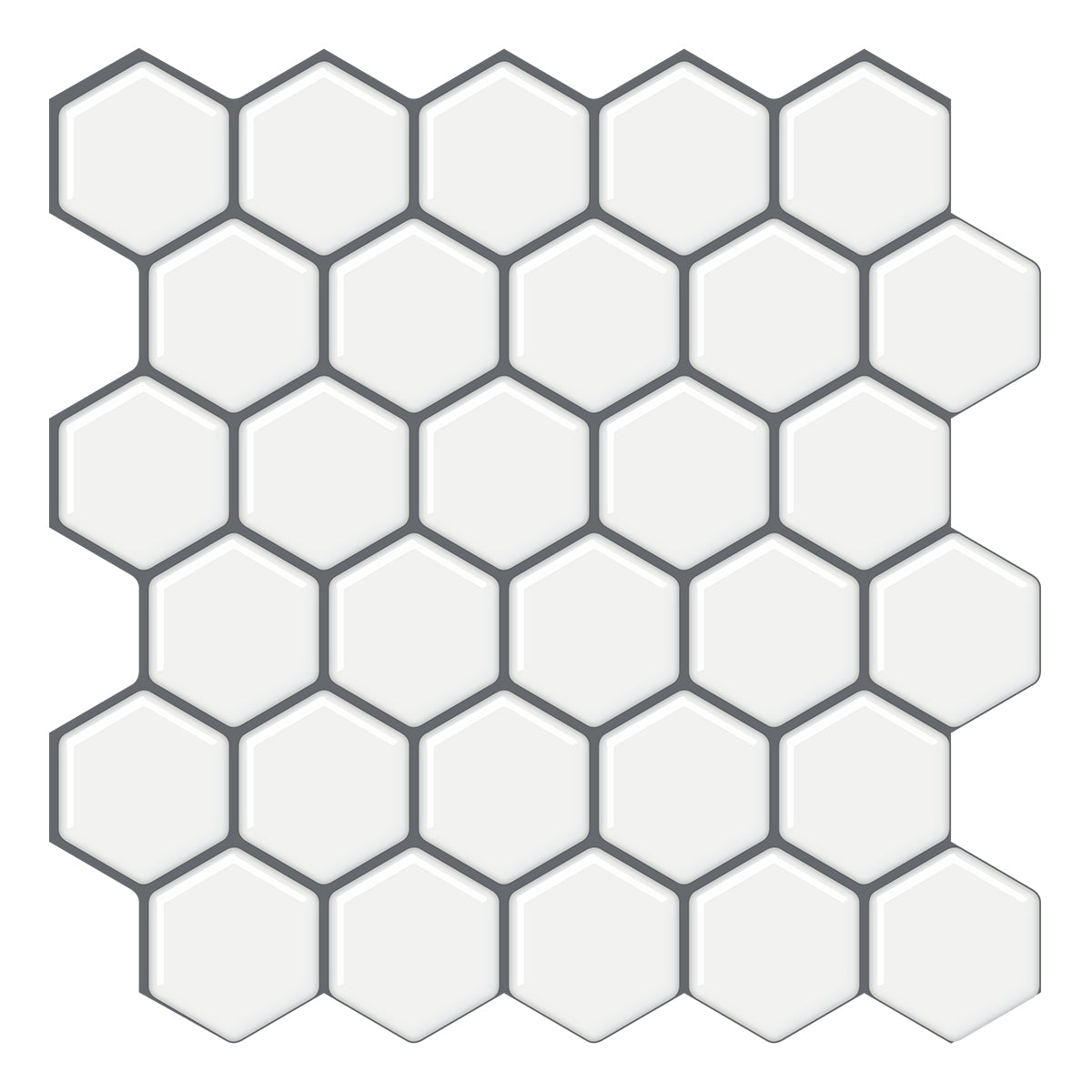 Thicker Hexa Mono White Tile
