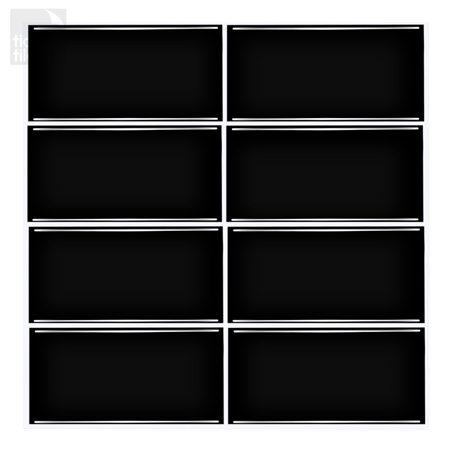 Subway Black Straight 12" x 12"