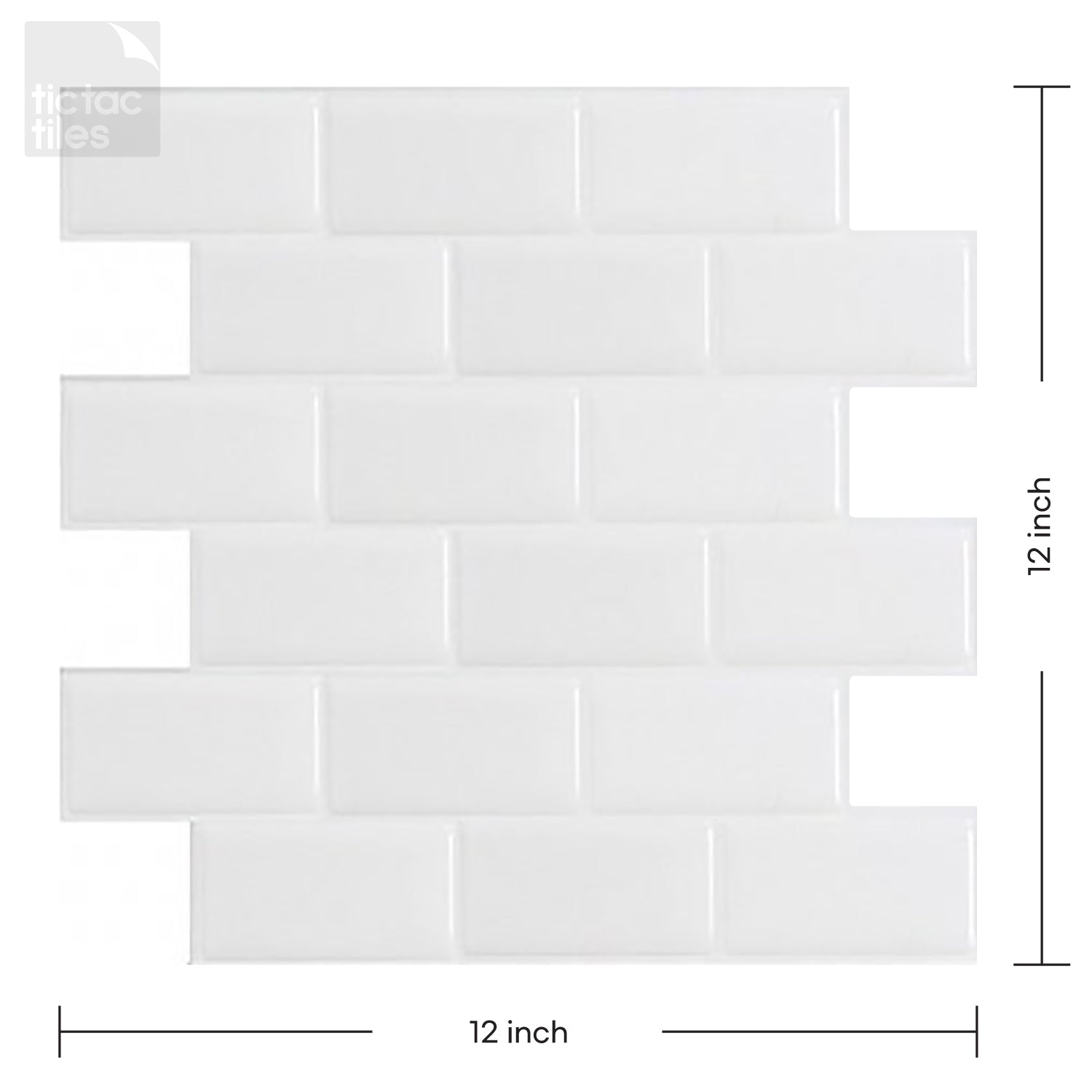 Subway White 12" x 12"