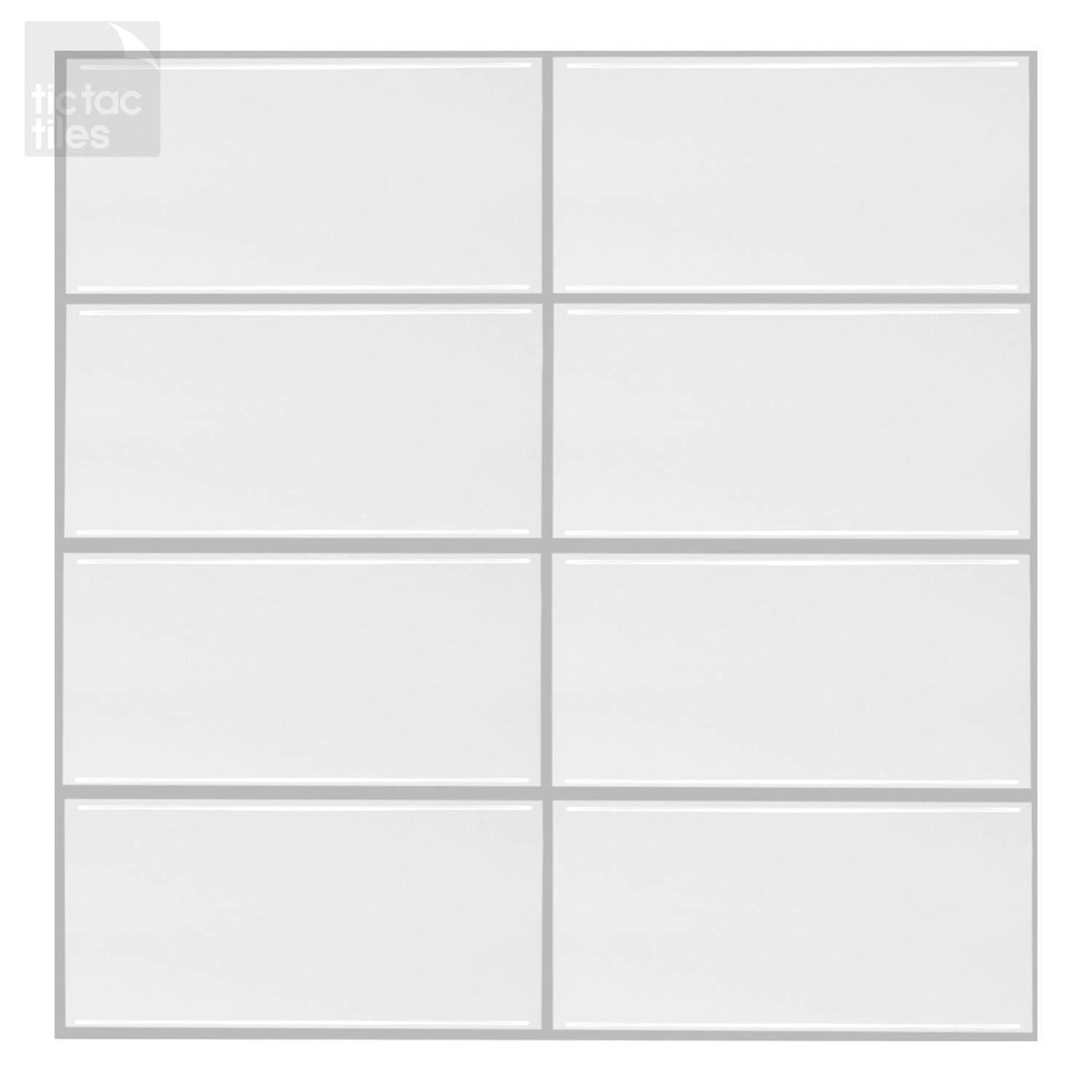 Subway White Straight 12" x 12"