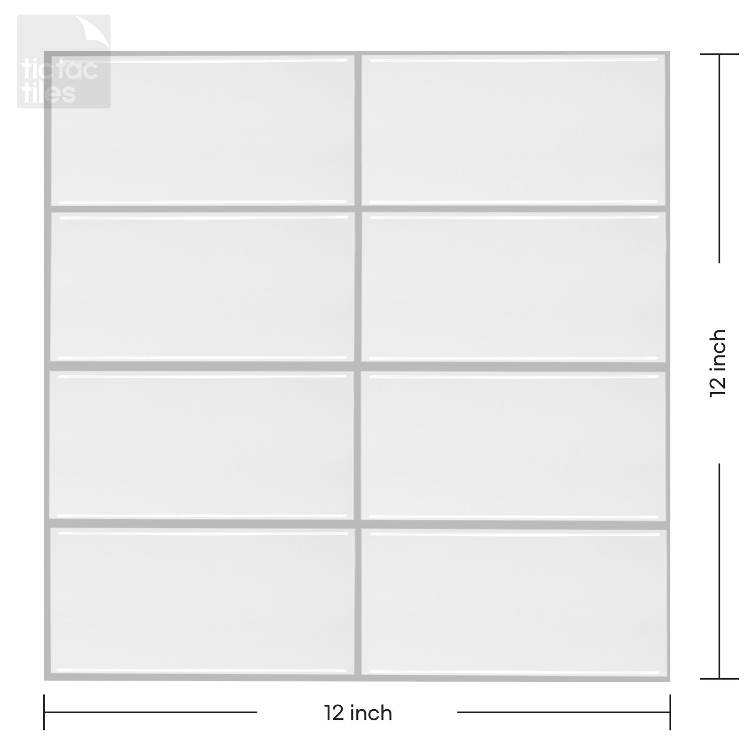 Subway White Straight 12" x 12"